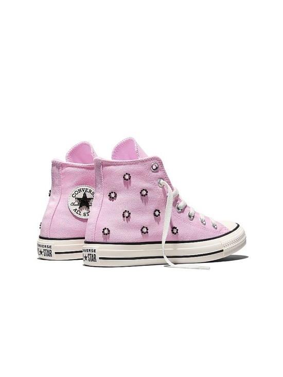 Converse Shoes - Converse Chuck Taylor All Star High Top Pink Beaded Floral Sneaker Women 8.5